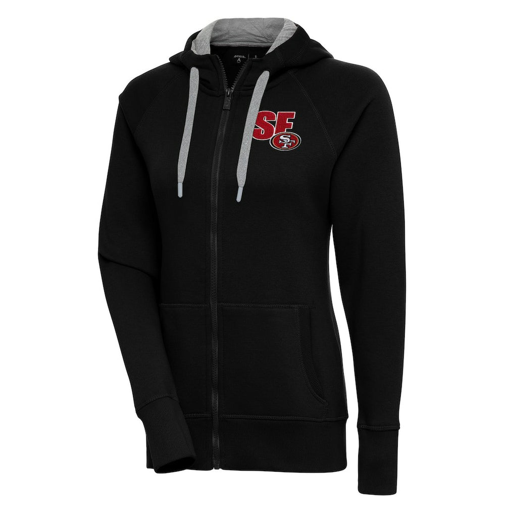 San Francisco 49ers Antigua Women's Victory Full-Zip Hoodie Black