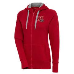 San Francisco 49ers Antigua Women's Victory Full-Zip Hoodie Scarlet