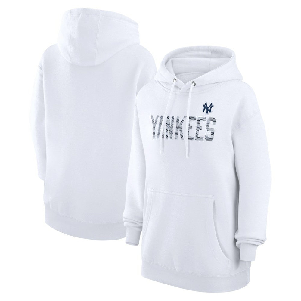 New York Yankees G-III 4Her by Carl Banks Women's Dot Print Pullover Hoodie - White Hoodies