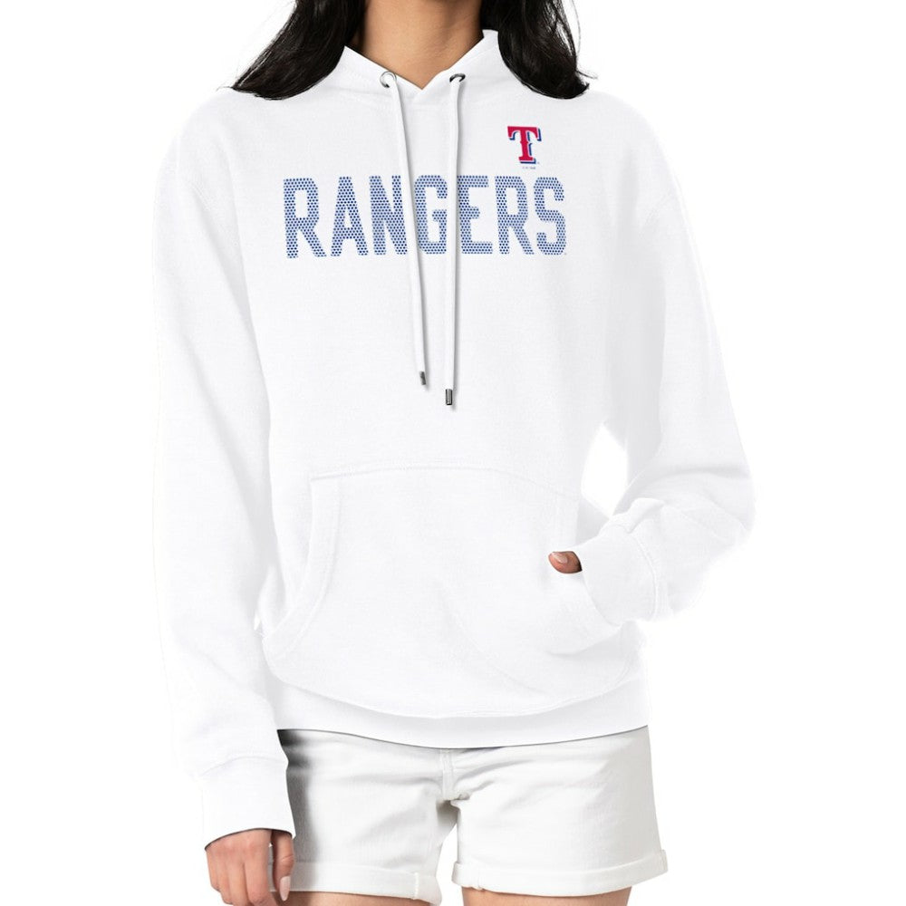 Texas Rangers G-III 4Her by Carl Banks Women's Dot Print Pullover Hoodie - White Hoodies