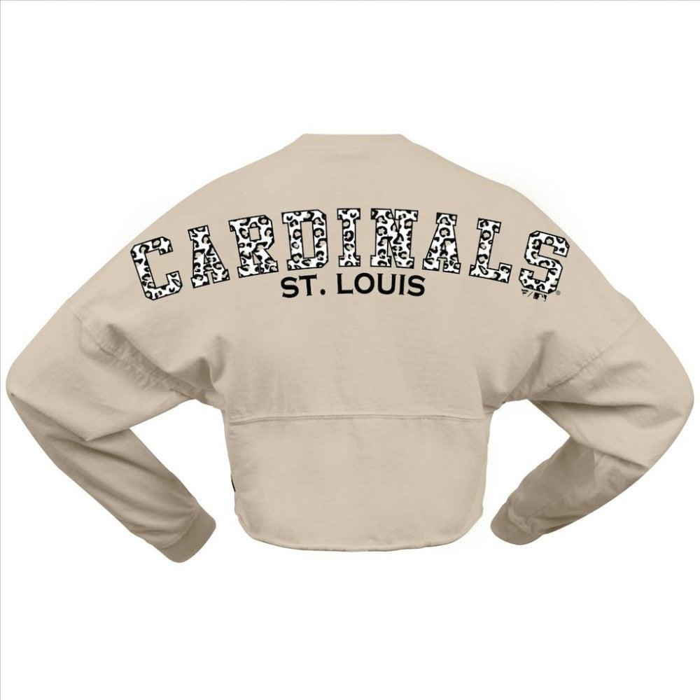 St. Louis Cardinals Fanatics Women's Long Sleeve Cropped Jersey T-Shirt - Cream Jerseys
