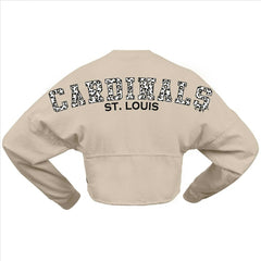 St. Louis Cardinals Fanatics Women's Long Sleeve Cropped Jersey T-Shirt - Cream Jerseys