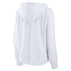 Tennessee Titans Women's Striped Notch Neck Pullover Hoodie White/Gray