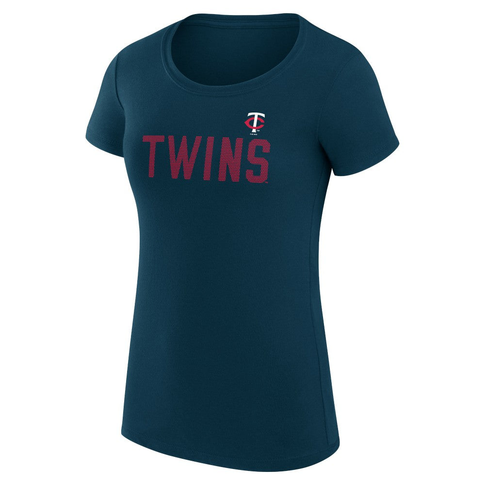 Minnesota Twins G-III 4Her by Carl Banks Women's Super-Slim Fit Lightweight Dot Print T-Shirt - Navy T-shirts