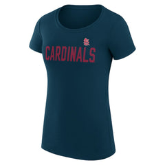 St. Louis Cardinals G-III 4Her by Carl Banks Women's Super-Slim Fit Lightweight Dot Print T-Shirt - Navy T-shirts