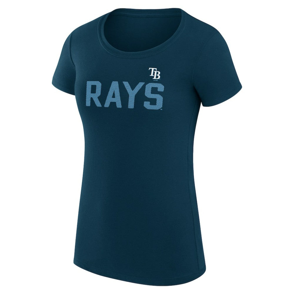 Tampa Bay Rays G-III 4Her by Carl Banks Women's Super-Slim Fit Lightweight Dot Print T-Shirt - Navy T-shirts