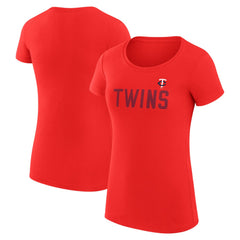 Minnesota Twins G-III 4Her by Carl Banks Women's Super-Slim Fit Lightweight Dot Print T-Shirt - Red T-shirts