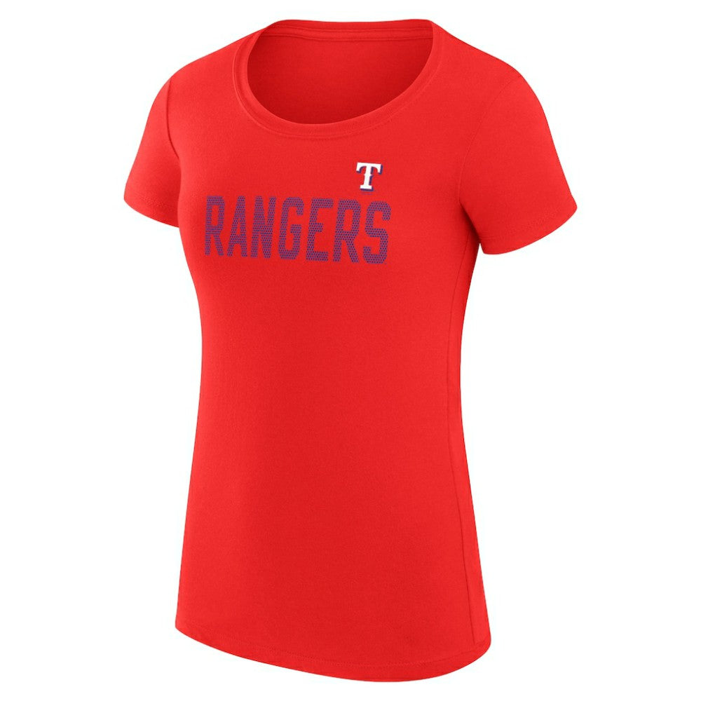Texas Rangers G-III 4Her by Carl Banks Women's Super-Slim Fit Lightweight Dot Print T-Shirt - Red T-shirts