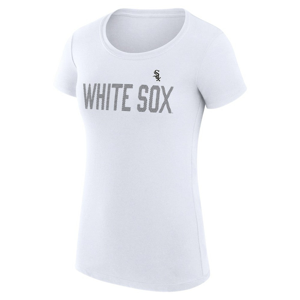 Chicago White Sox G-III 4Her by Carl Banks Women's Super-Slim Fit Lightweight Dot Print T-Shirt - White T-shirts