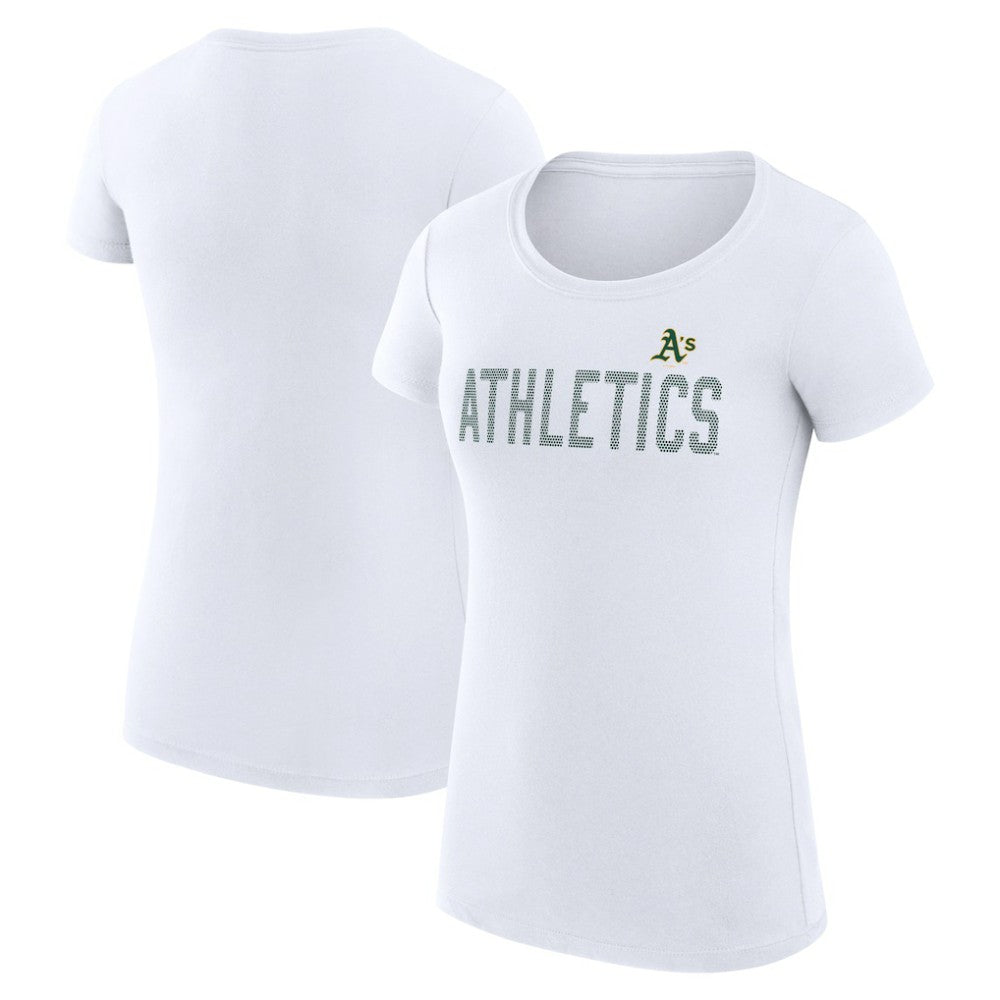 Athletics G-III 4Her by Carl Banks Women's Super-Slim Fit Lightweight Dot Print T-Shirt - White T-shirts