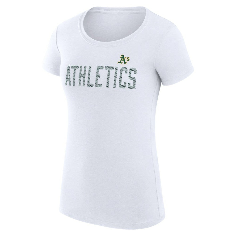 Athletics G-III 4Her by Carl Banks Women's Super-Slim Fit Lightweight Dot Print T-Shirt - White T-shirts