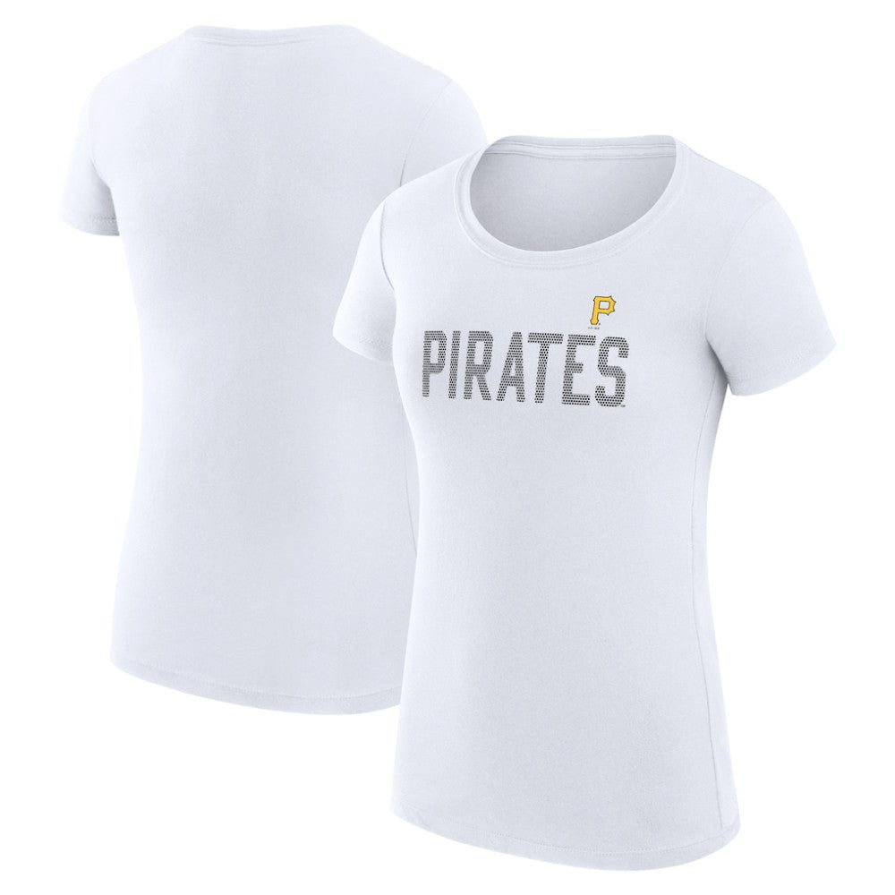 Pittsburgh Pirates G-III 4Her by Carl Banks Women's Super-Slim Fit Lightweight Dot Print T-Shirt - White T-shirts