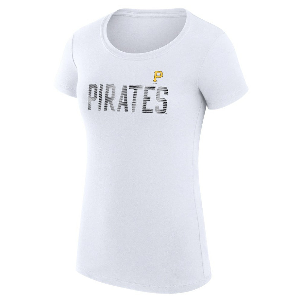 Pittsburgh Pirates G-III 4Her by Carl Banks Women's Super-Slim Fit Lightweight Dot Print T-Shirt - White T-shirts