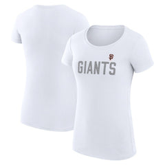 San Francisco Giants G-III 4Her by Carl Banks Women's Super-Slim Fit Lightweight Dot Print T-Shirt - White T-shirts