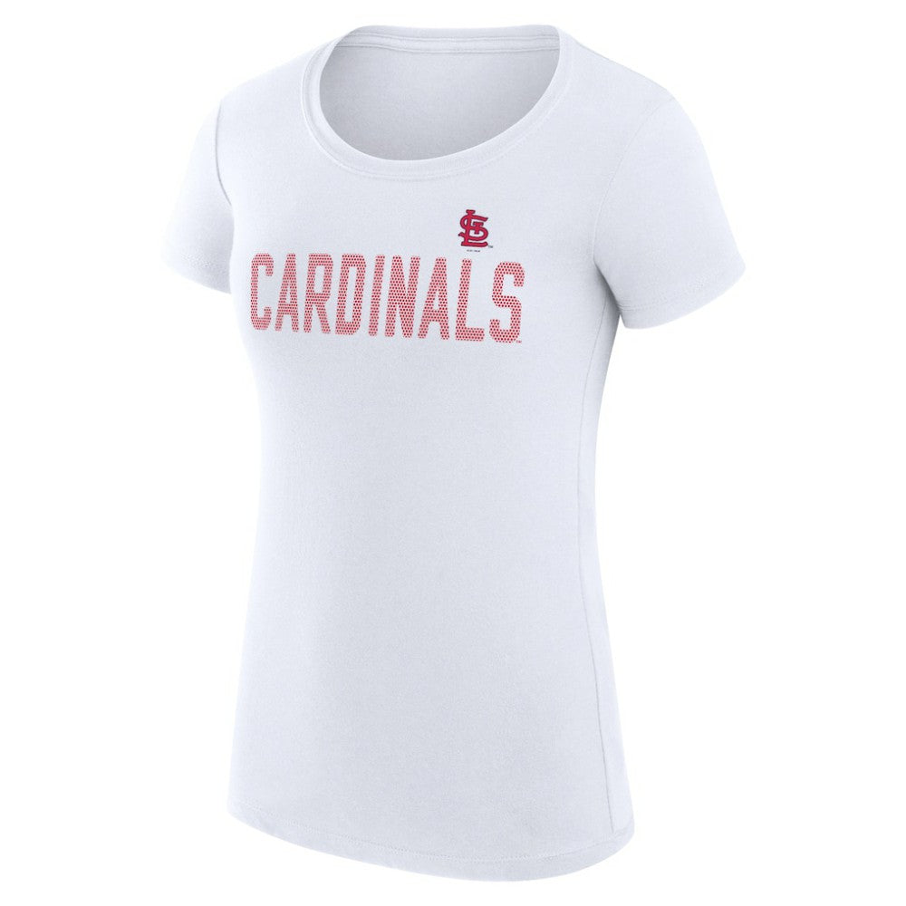 St. Louis Cardinals G-III 4Her by Carl Banks Women's Super-Slim Fit Lightweight Dot Print T-Shirt - White T-shirts