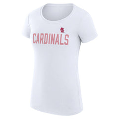 St. Louis Cardinals G-III 4Her by Carl Banks Women's Super-Slim Fit Lightweight Dot Print T-Shirt - White T-shirts