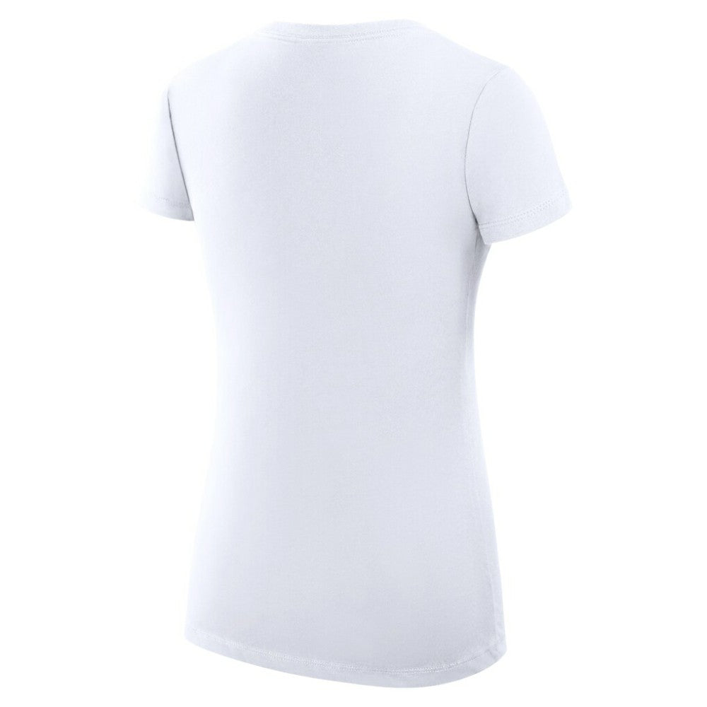 Miami Marlins G-III 4Her by Carl Banks Women's Super-Slim Fit Lightweight Dot Print V-Neck T-Shirt - White T-shirts