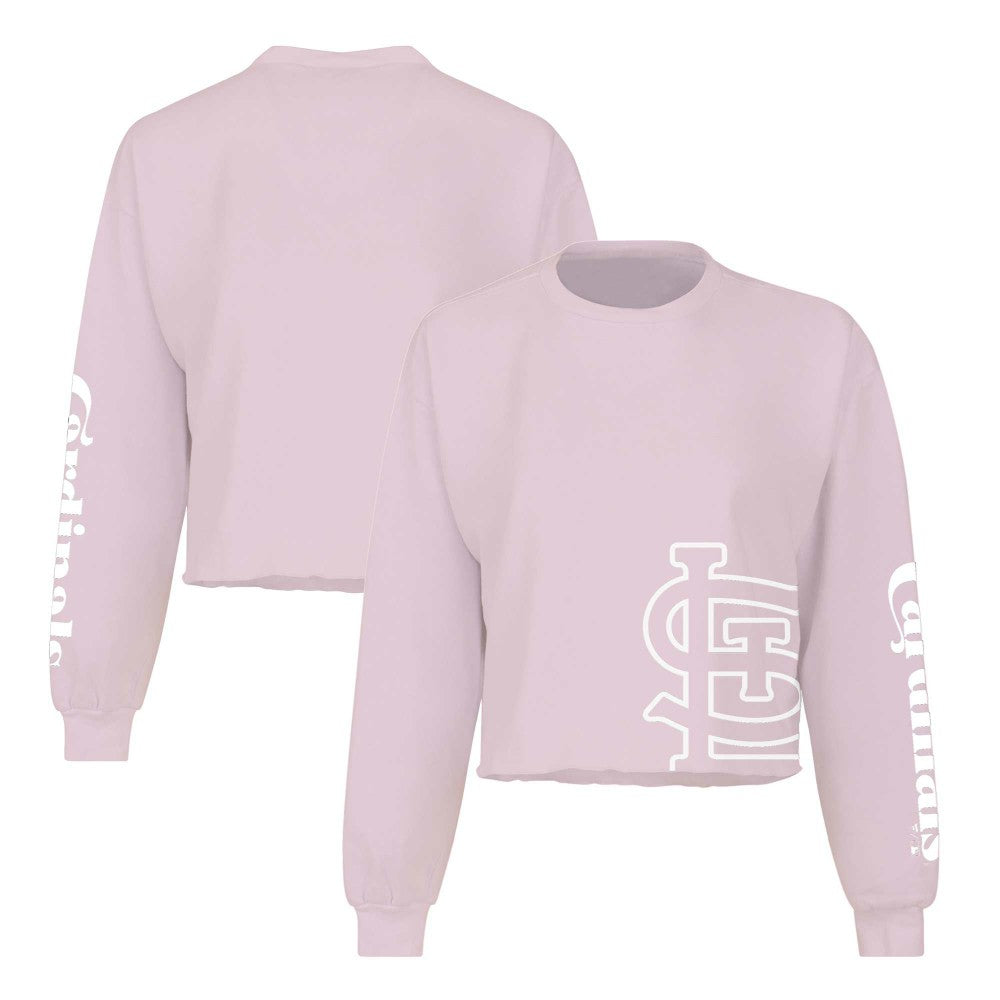 St. Louis Cardinals Fanatics Women's Cropped Slouchy Long Sleeve T-Shirt - Pink T-shirts