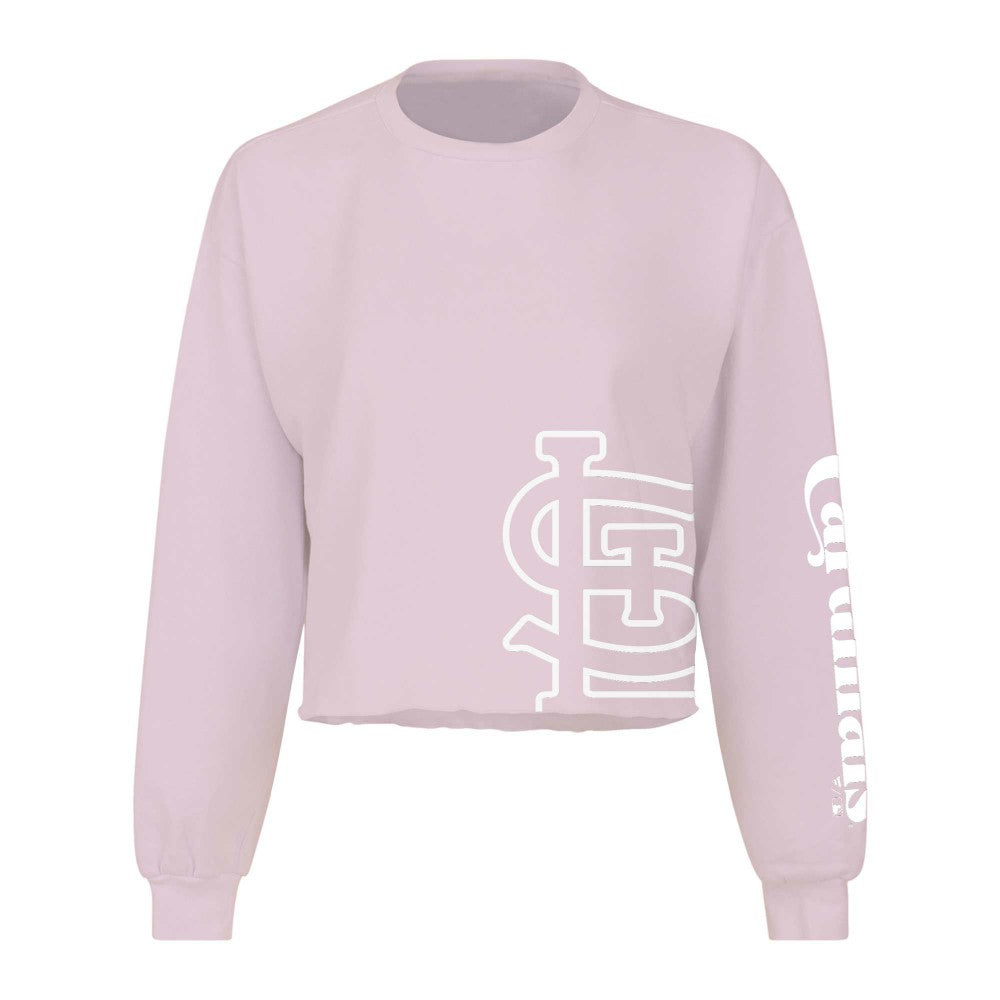 St. Louis Cardinals Fanatics Women's Cropped Slouchy Long Sleeve T-Shirt - Pink T-shirts