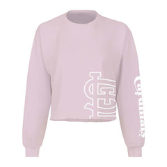 St. Louis Cardinals Fanatics Women's Cropped Slouchy Long Sleeve T-Shirt - Pink T-shirts