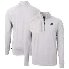 Carolina Panthers Cutter & Buck Big & Tall Adapt Eco Knit Quarter-Zip Pullover Top Heather Gray