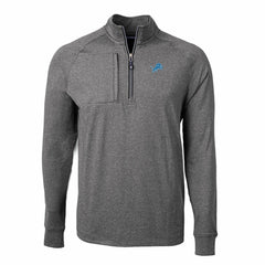 Detroit Lions Cutter & Buck Big & Tall Adapt Eco Knit Quarter-Zip Pullover Top Heather Black