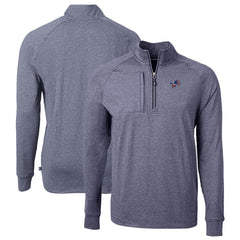 Detroit Lions Cutter & Buck Big & Tall Adapt Eco Knit Quarter-Zip Pullover Top Heather Navy