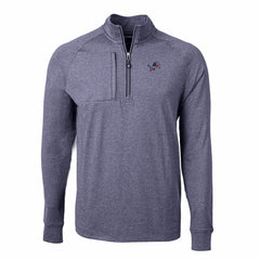 Detroit Lions Cutter & Buck Big & Tall Adapt Eco Knit Quarter-Zip Pullover Top Heather Navy