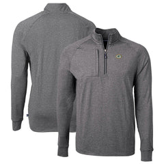 Green Bay Packers Cutter & Buck Big & Tall Adapt Eco Knit Quarter-Zip Pullover Top Heather Black