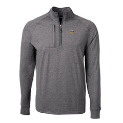 Minnesota Vikings Cutter & Buck Big & Tall Adapt Eco Knit Quarter-Zip Pullover Top Heather Black