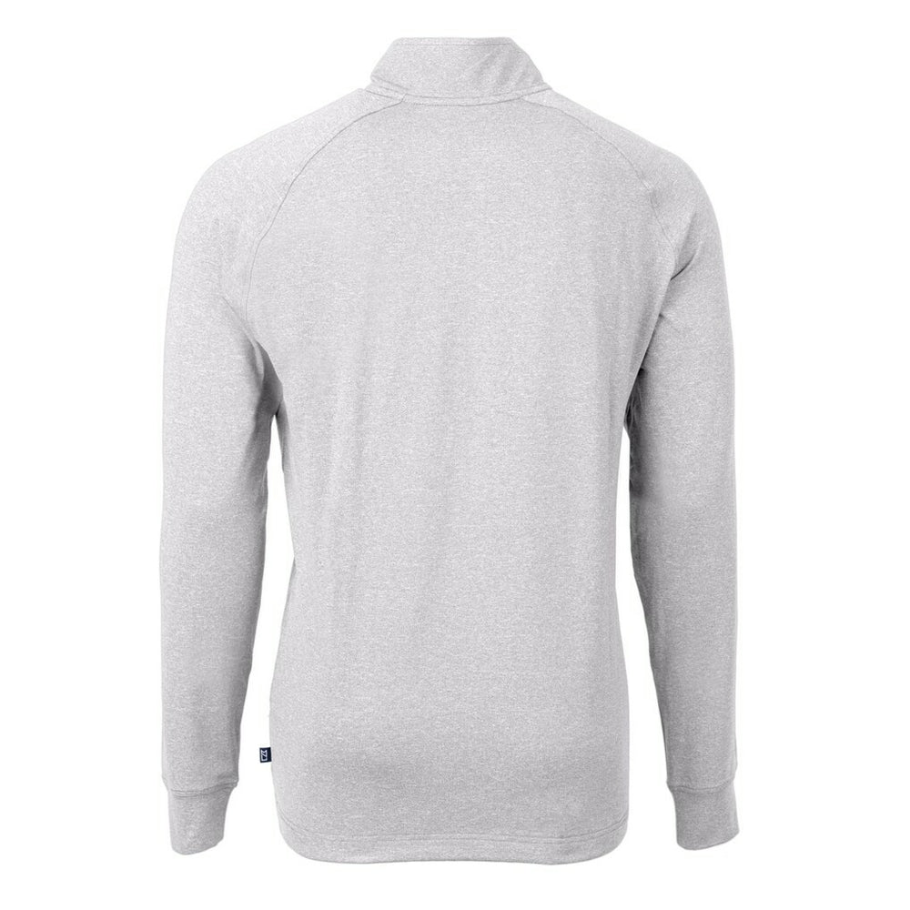 Minnesota Vikings Cutter & Buck Big & Tall Adapt Eco Knit Quarter-Zip Pullover Top Heather Gray