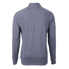 Minnesota Vikings Cutter & Buck Big & Tall Adapt Eco Knit Quarter-Zip Pullover Top Heather Navy