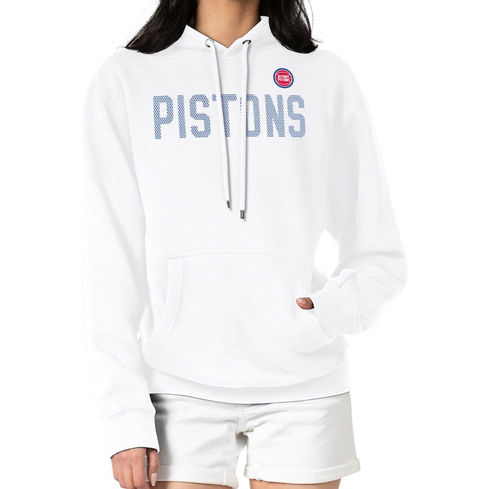 Detroit Pistons G-III 4Her by Carl Banks Women's Dot Print Pullover Hoodie White