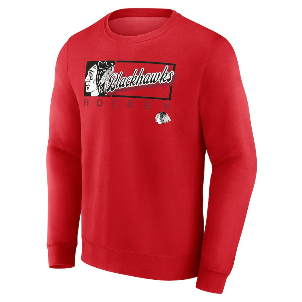 NHL Chicago Blackhawks Fanatics Focus Fleece Pullover Sweatshirt - Red