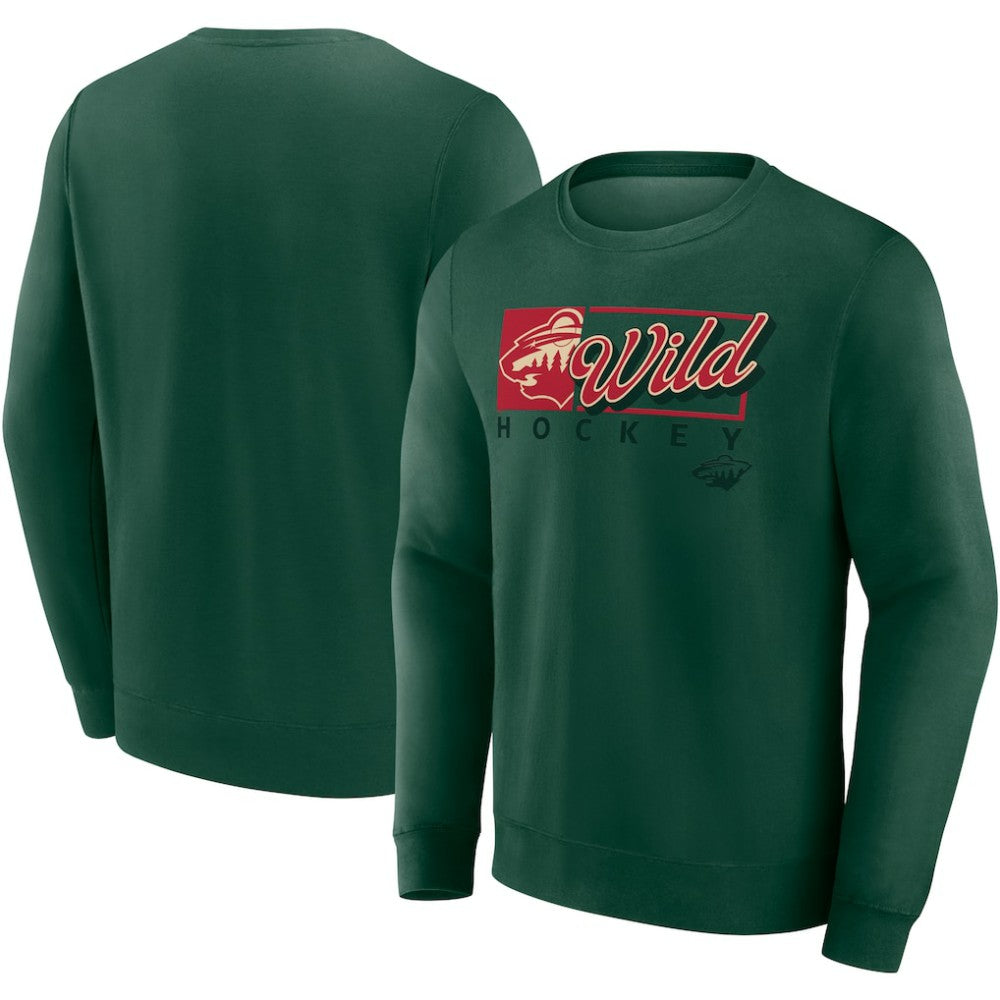 NHL Minnesota Wild Fanatics Focus Fleece Pullover Sweatshirt - Green