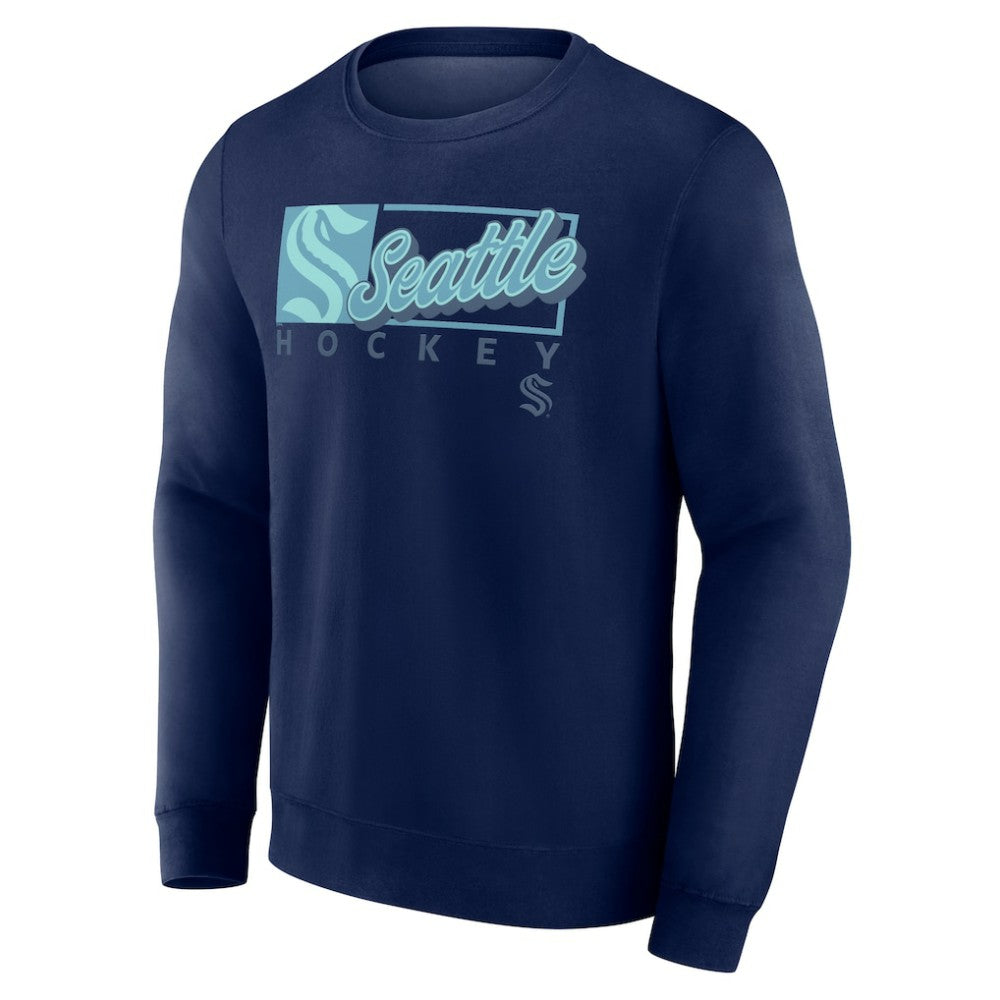 NHL Seattle Kraken Fanatics Focus Fleece Pullover Sweatshirt - Deep Sea Blue