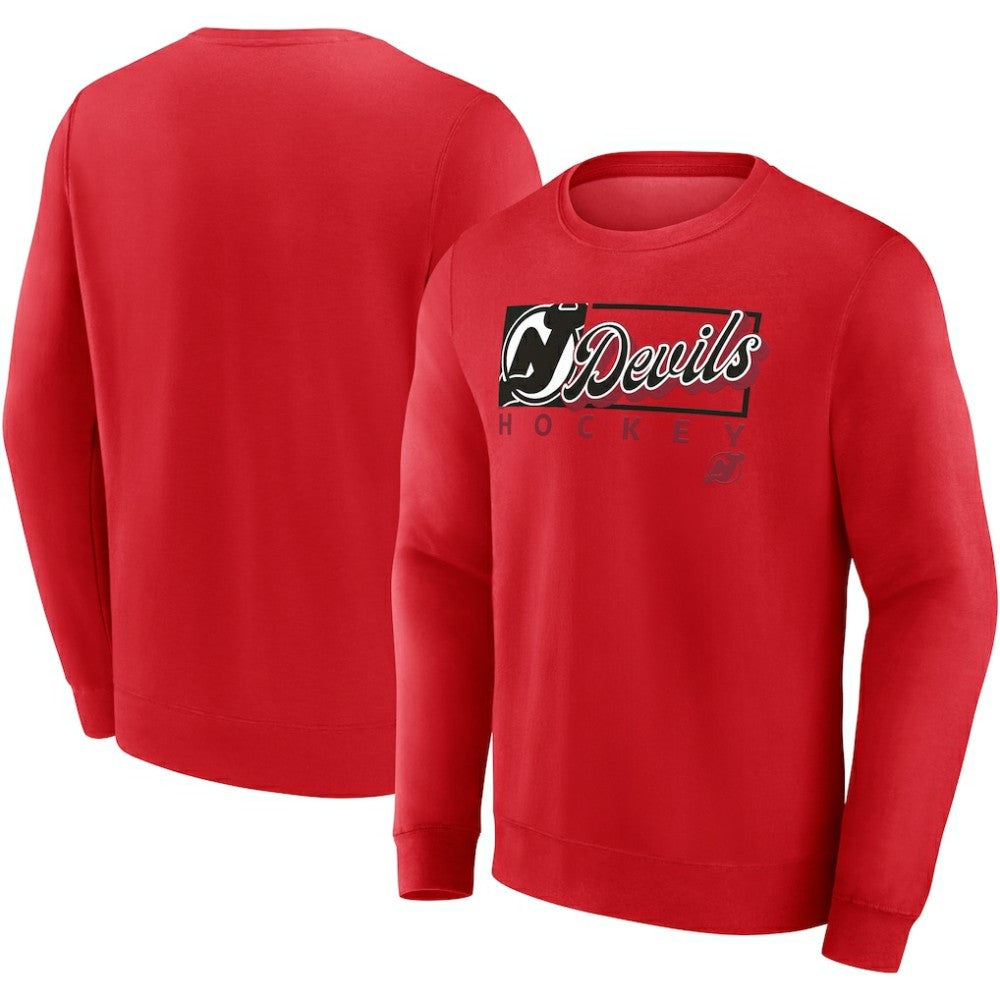 NHL New Jersey Devils Fanatics Focus Fleece Pullover Sweatshirt - Red