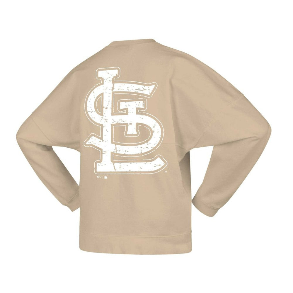 St. Louis Cardinals Fanatics Women's Branded Fleece Pullover Sweatshirt - Tan Pullover