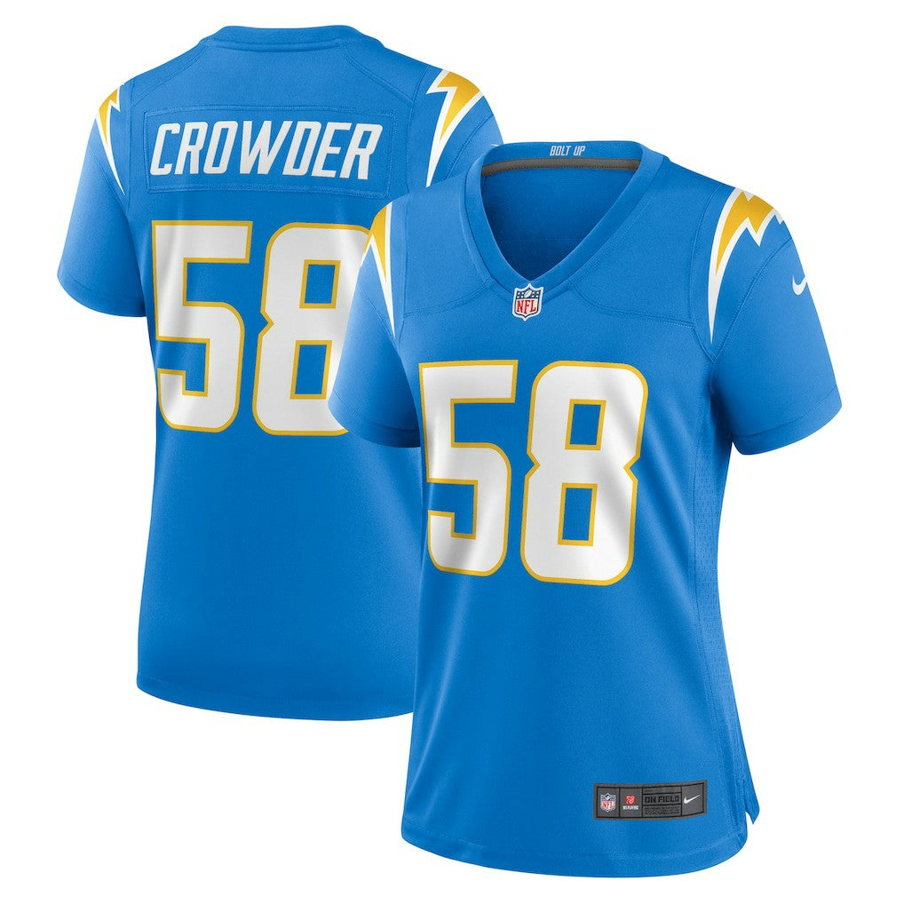 Tae Crowder Los Angeles Chargers Women's Team Game Jersey Powder Blue