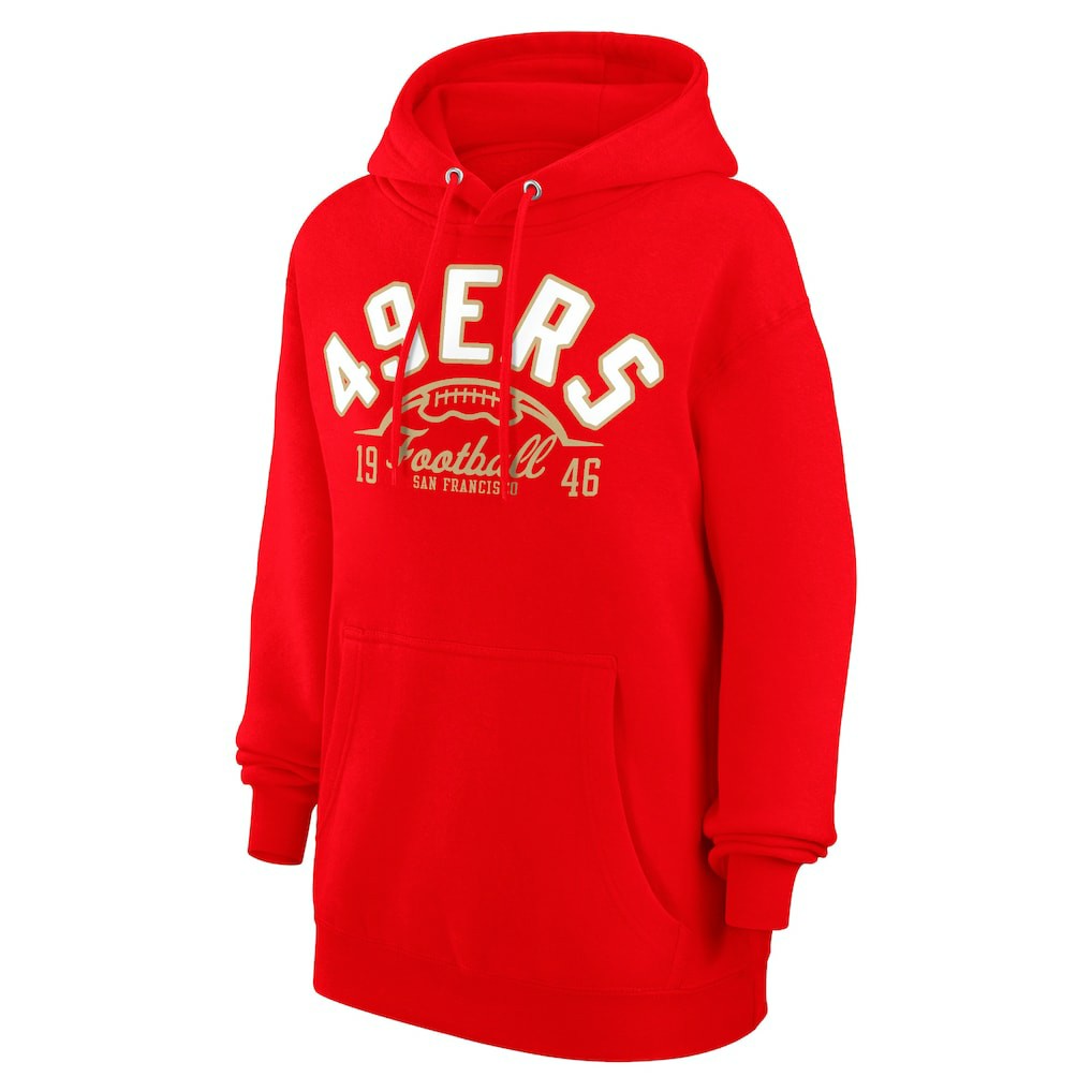 San Francisco 49ers Starter Unisex Half Ball Team Fleece Pullover Hoodie Scarlet