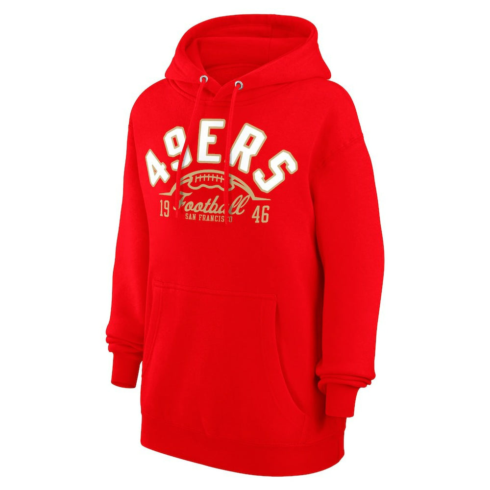 San Francisco 49ers Starter Unisex Half Ball Team Fleece Pullover Hoodie Scarlet