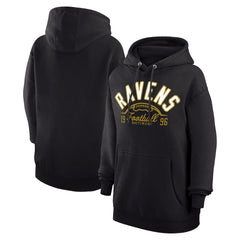 Baltimore Ravens Starter Unisex Half Ball Team Fleece Pullover Hoodie Black