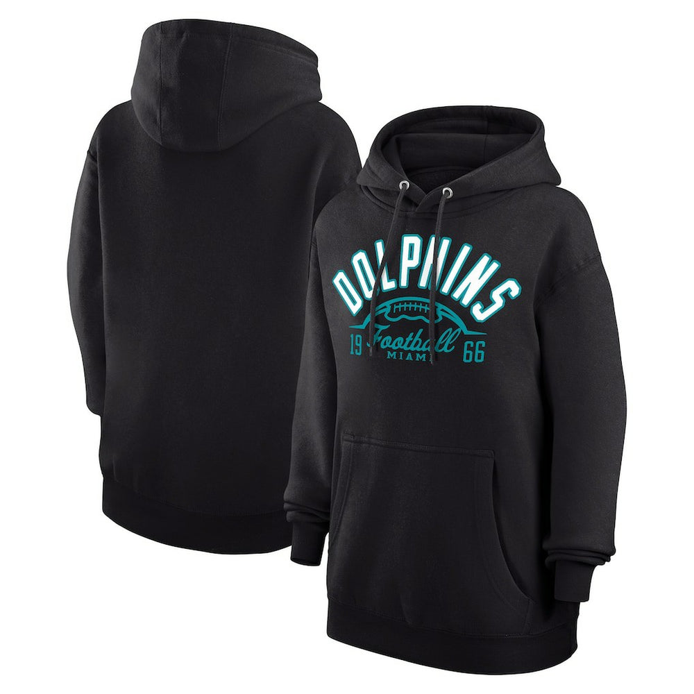 Miami Dolphins Starter Unisex Half Ball Team Fleece Pullover Hoodie Black