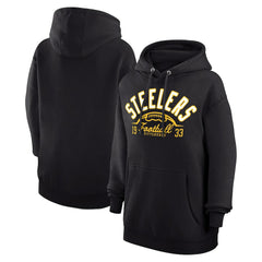Pittsburgh Steelers Starter Unisex Half Ball Team Fleece Pullover Hoodie Black