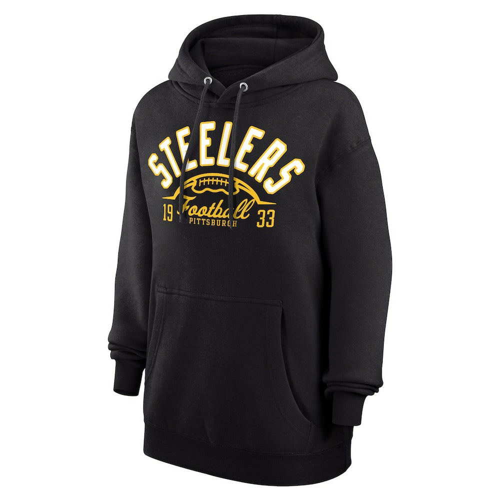 Pittsburgh Steelers Starter Unisex Half Ball Team Fleece Pullover Hoodie Black