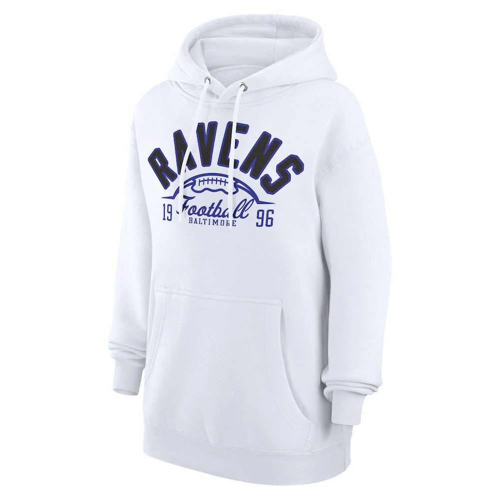 Baltimore Ravens Starter Unisex Half Ball Team Fleece Pullover Hoodie White