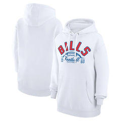 Buffalo Bills Starter Unisex Half Ball Team Fleece Pullover Hoodie White