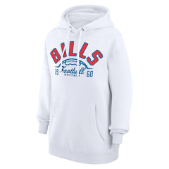 Buffalo Bills Starter Unisex Half Ball Team Fleece Pullover Hoodie White