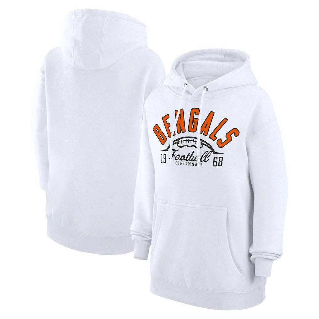 Cincinnati Bengals Starter Unisex Half Ball Team Fleece Pullover Hoodie White
