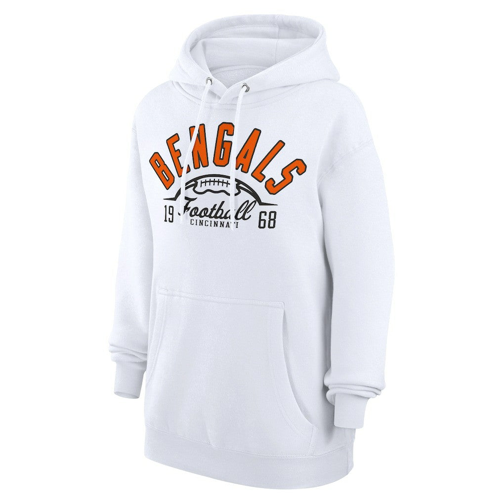 Cincinnati Bengals Starter Unisex Half Ball Team Fleece Pullover Hoodie White